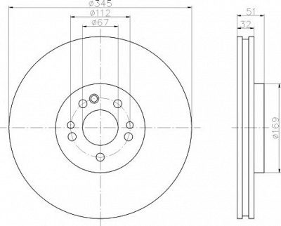 HELLA PAGID 8dd355107211 -  Тормозной диск